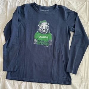 Life Is Good Grandma Crusher Tee in Blue